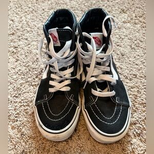 Vans  Black and White High-Top Sneakers